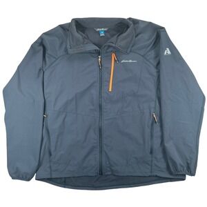 Eddie Bauer First Ascent Jacket Mens 2XL Gray Full Zip Gorpcore Hiking Softshell